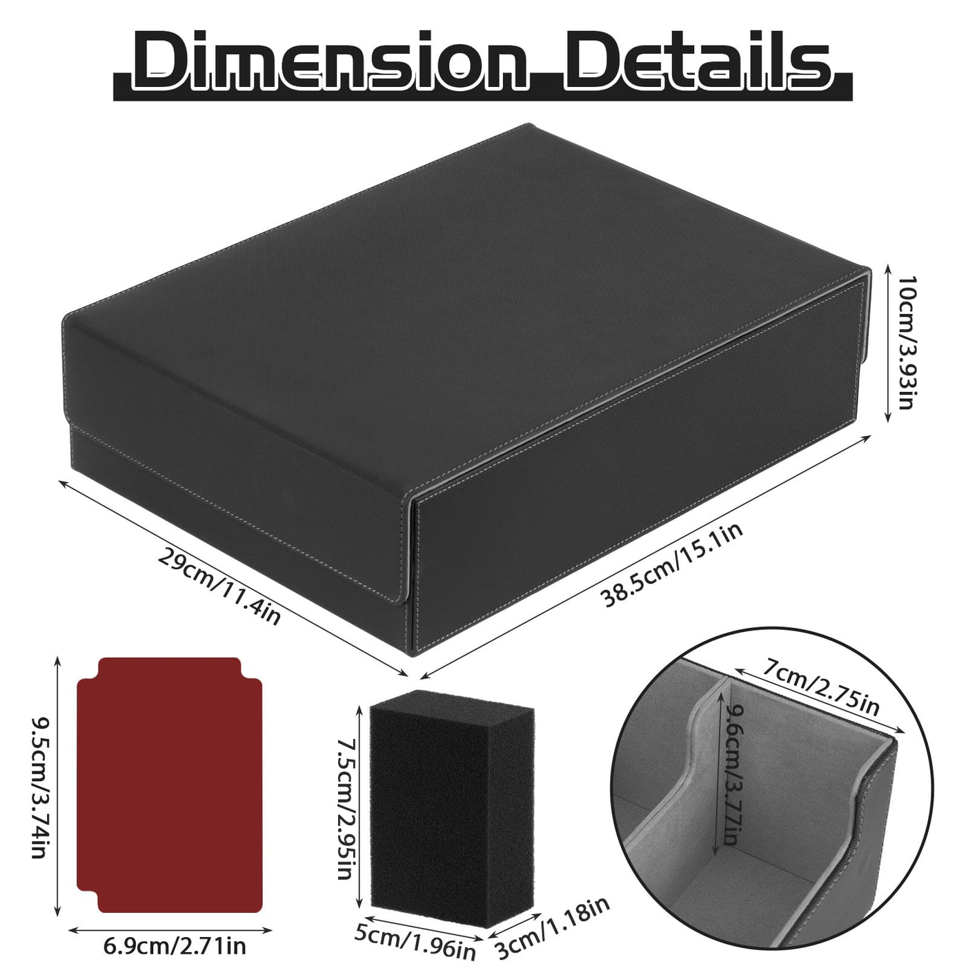 CAUTIOUS 5R Pokemon Deck Box, Sammelkarten Box für 3800+ Karten, MTG-deck Box, Trading Card Box mit 5 Verstellbaren Kartentrennern, mit 48 kompatiblen Kartenteilern (schwarz+grau)