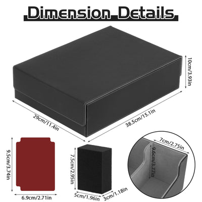 CAUTIOUS 5R Pokemon Deck Box, Sammelkarten Box für 3800+ Karten, MTG-deck Box, Trading Card Box mit 5 Verstellbaren Kartentrennern, mit 48 kompatiblen Kartenteilern (schwarz+grau)