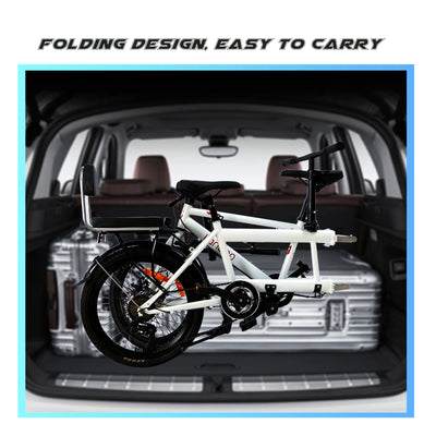 Royare Klassisches Tandem Beach Cruiser Fahrrad für Erwachsene, Faltbares Dreisitzer, 7-Gang, Maximale Belastung 200 kg,210x35x110cm/110x35x62 cm, Blue, Einheitsgröße