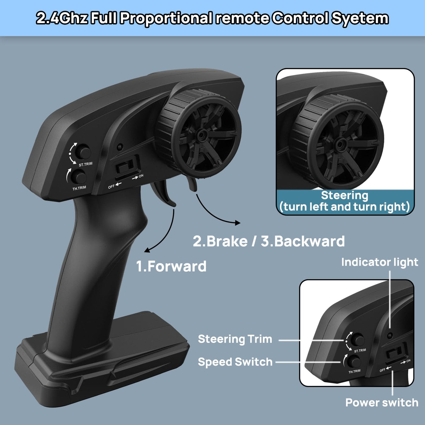 BORSTOYPRO 1:16 Ferngesteuertes Auto, 40 KM/H Schnell Ferngesteuerter Monster Truck für Erwachsene, 4WD Ferngesteuerte Monstertruck RC Cars Auto für Jungen ab 8+ 10 Jahre