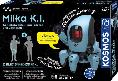 KOSMOS 620899 Miika K.I. Roboter, künstliche Intelligenz erleben und verstehen, trainiere ihn mit Gesten oder Stimme, innovativer Experimentierkasten für Kinder ab 10 Jahre, Roboter-Spielzeug