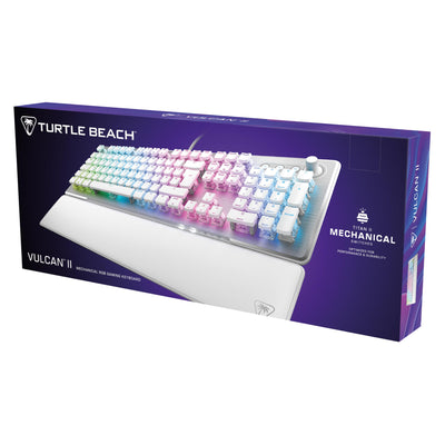 Turtle Beach Vulcan II – Mechanische PC Gaming-Tastatur, Titan II-Schalter, anpassbare beleuchtete RGB-Tasten, abnehmbare Handballenauflage, Aluminiumplatte – Weiß