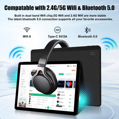 Fullant Tablet 11 Zoll, Android 14 Tablet with Octa Core 2.0GHz Prozessor, 10GB RAM 128GB ROM 1TB TF, 5G+2.4G WiFi 6, 8+5MP Dual Kamera, 6800mAh Akku, Bluetooth 5.0 (Schwarz)