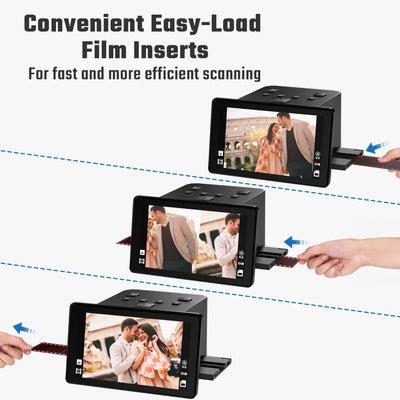 Digitaler Film- und Diascanner mit großem 5-Zoll-LCD-Display, Negativscanner und Dia Scanner zum Digitalisieren, konvertiert 135, 126 KPK, 110 Negative und Super 8-Film in 22 MP JPEG.