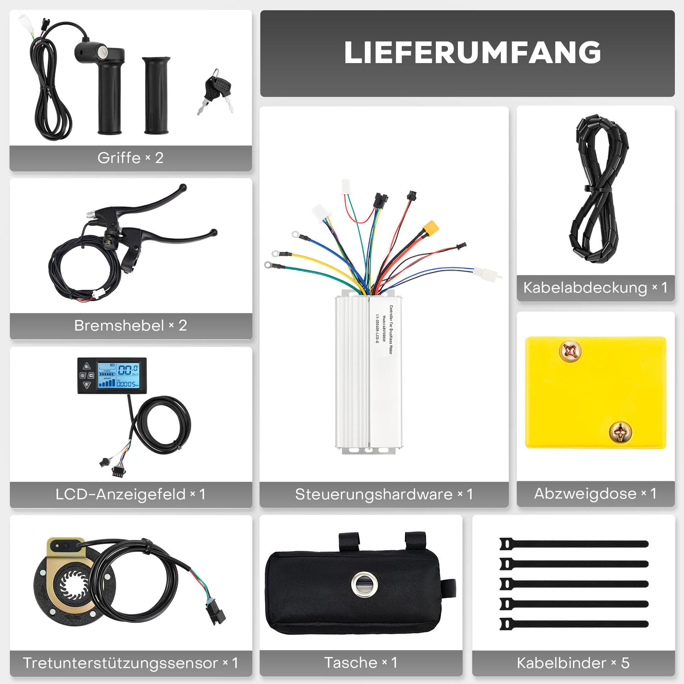 Viribus 26 Zoll Ebike Umbausatz E-Bike Hinterrad Umbausatz Kit Elektrofahrrad Umbausatz Ebike Conversion Kit Electric Bicycle Umbausatz Pedelec Umbausatz 1000W