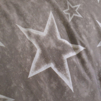 G BETTWARENSHOP Moderne, kuschelig weiche Biber Bettwäsche Sterne Taupe aus 100% Baumwolle mit Reißverschluss - Made in Germany 135x200 cm + 80x80 cm