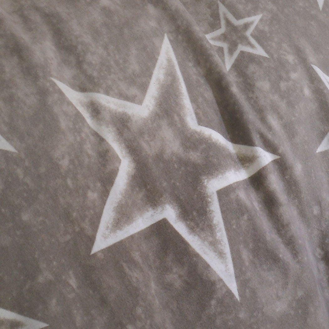 G BETTWARENSHOP Moderne, kuschelig weiche Biber Bettwäsche Sterne Taupe aus 100% Baumwolle mit Reißverschluss - Made in Germany 135x200 cm + 80x80 cm