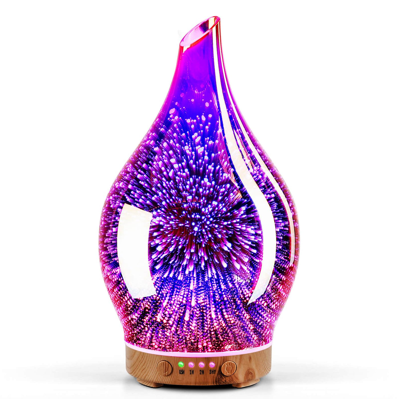 Porseme Aroma Diffuser Luftbefeuchter 100ml,Handgeblasen 3D Luftbefeuchter Ultraschall Leise 7 farbwechselnde LEDs Raumbefeuchter BPA Frei für Wohnung Yoga SPA mit Timer (Rose Gold)