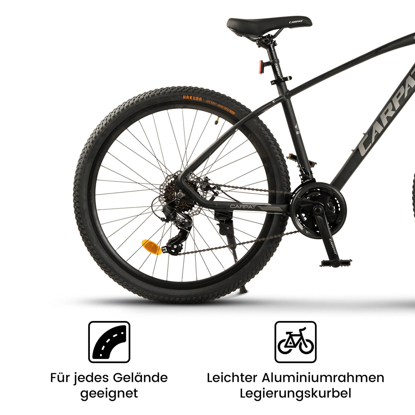 CARPAT SPORT Mountainbike 27,5 Zoll MTB Fahrrad für Herren Damen 21 Gang TZ Tourney Schaltwerk, Kettenschaltung, (Aluminium Rahmen, Mechanische Scheibenbremse), Hardtail Fahrrad