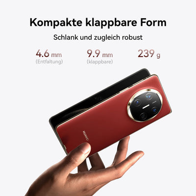 Huawei Mate X6, 12+512G,klappbare Form, Ultraschlank und robust, Ultra Chroma Kamera,Kunlun Glass™ der 2. Generation,Huawei X-True™ Display,Live-Multitask, Lange Akkulaufzeit,Nebula Red