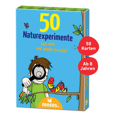 Moses MOS21079 50 Naturexperimente Geh raus und werde Forscher! | Kinderbeschäftigung | Kartenset