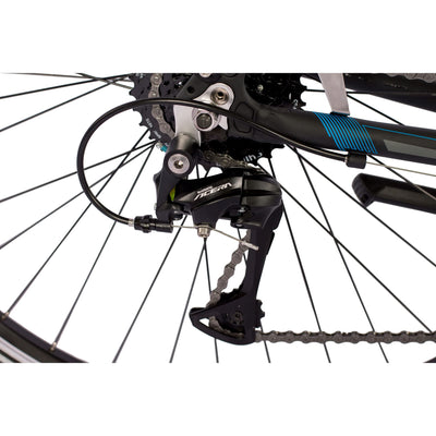 Airtracks Herren Trekking Fahrrad 28 Zoll Trekkingbike TR.2820 Trekkingrad City Bike 24 Gang Shimano ACERA RD-T3000 Kettenschaltung Nabendynamo Schwarz Matt - 60cm Körpergröße 185-195 cm