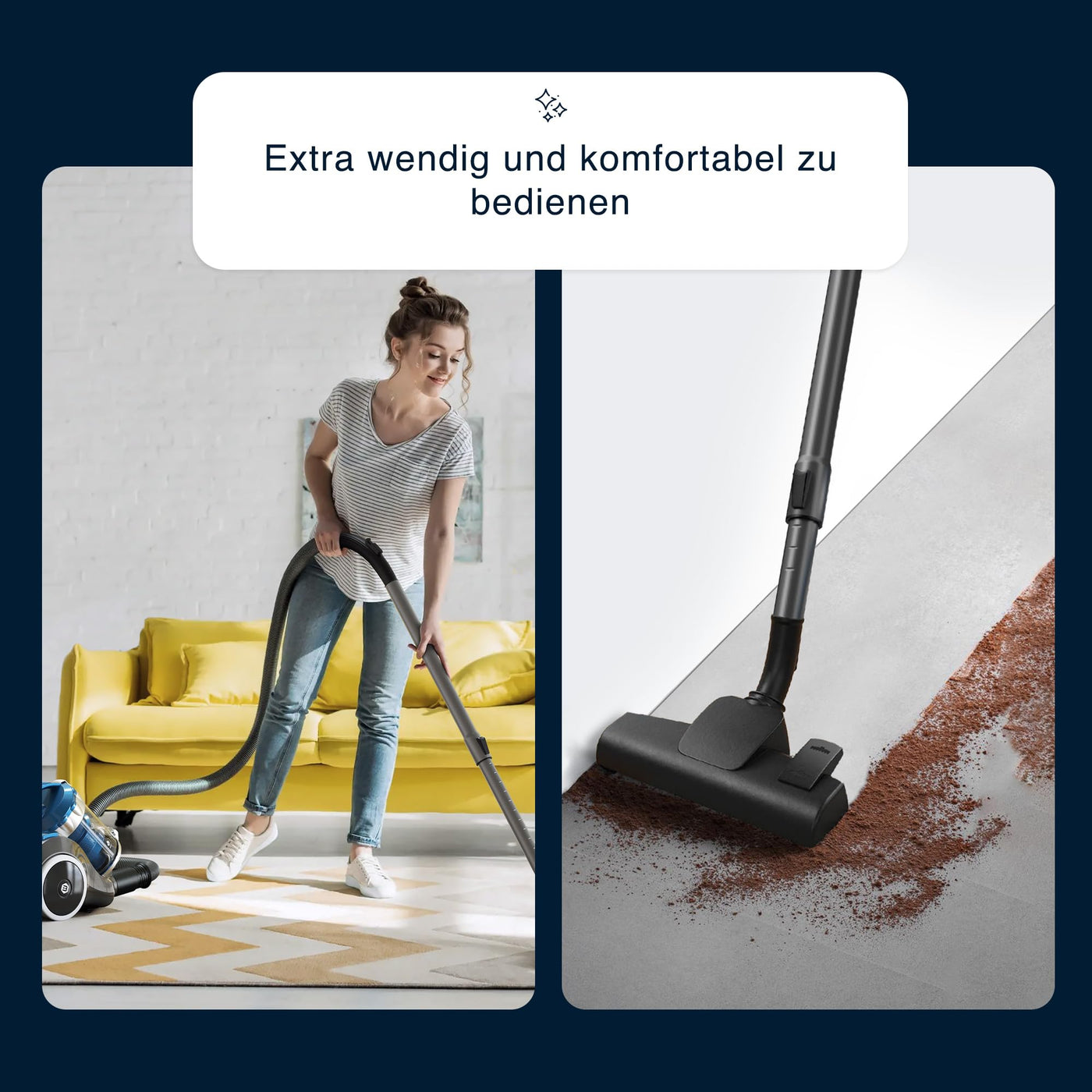 Balter Vento A3 Staubsauger beutellos, 850W hohe Saugleistung, große 2L Staubbehälter, Multizyklon, HEPA-Filter