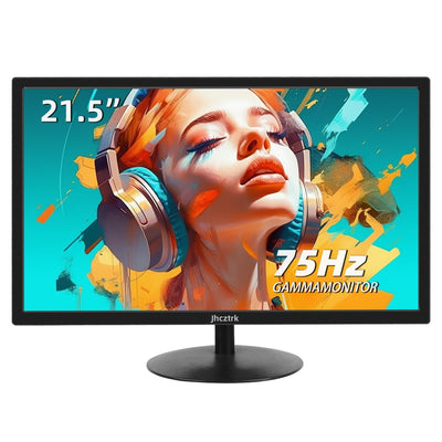 PC Gaming Monitor 21,5 Zoll Computerbildschirm 75Hz, Full HD 1920 x 1080p Business Bildschirm LED Desktop Monitor, Computer Monitor mit HDMI und VGA Anschlüssen, VESA kompatibel, Augenschutz, flimme