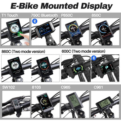 BAFANG Display Elektrofahrrad LCD C965 Geschwindigkeitsmesser Ebike-Zubehör 24V 36V 48V 52V 5Pin Kompatibel BBS01B BBS02B BBSHD1000W Mittelmotor Elektrofahrrad-Umrüstsatz