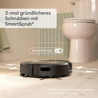 iRobot Roomba Combo j9+ Saug- und Wischroboter mit autom. Absaug-/Nachfüllstation, Kartierung, PrecisionVision Navigation, 4-Stufen-Reinigung, Objekterkennung/ -vermeidung, Sprachassistentenkompatibel
