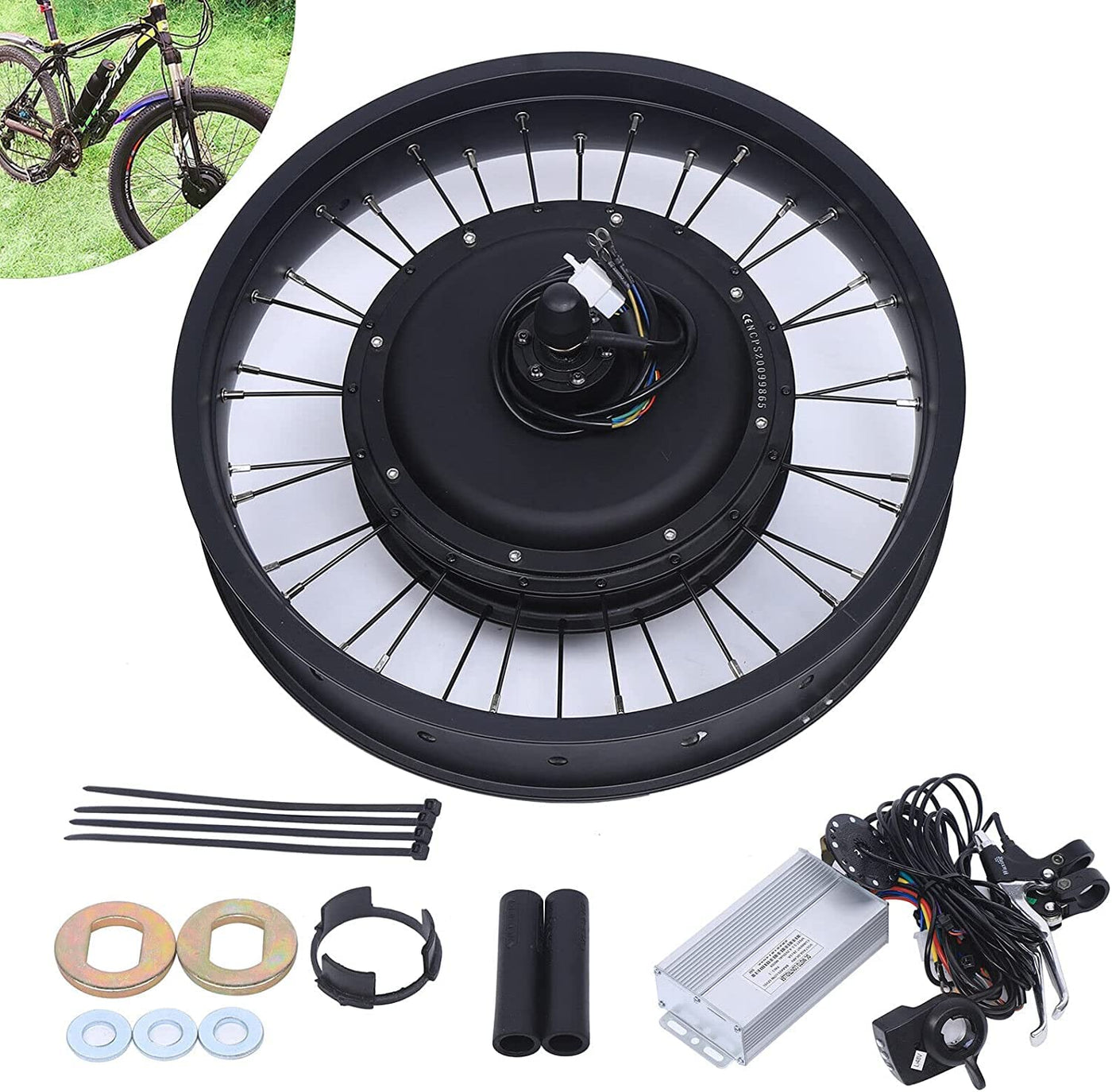 Lightakai Elektrofahrrad Umbausatz, 20 Zoll E-Bike Conversion Kit 48V 1000W Elektrofahrrad Hinterrad Umbausatz Motor E-Bike Conversion Kit (Hinterrad)