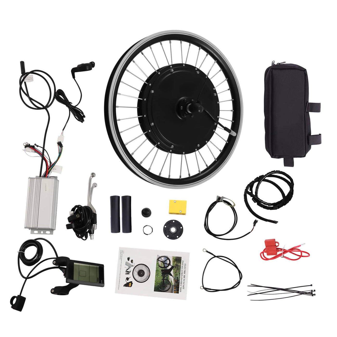 Taozhiyy Elektrofahrrad Umbausatz 20 Zoll, E-Bike Conversion Kit Vorderrad, 36V 500W Brushless Vorderradnaben Motor mit LCD-Display für V-Bremse, Scheibenbremse