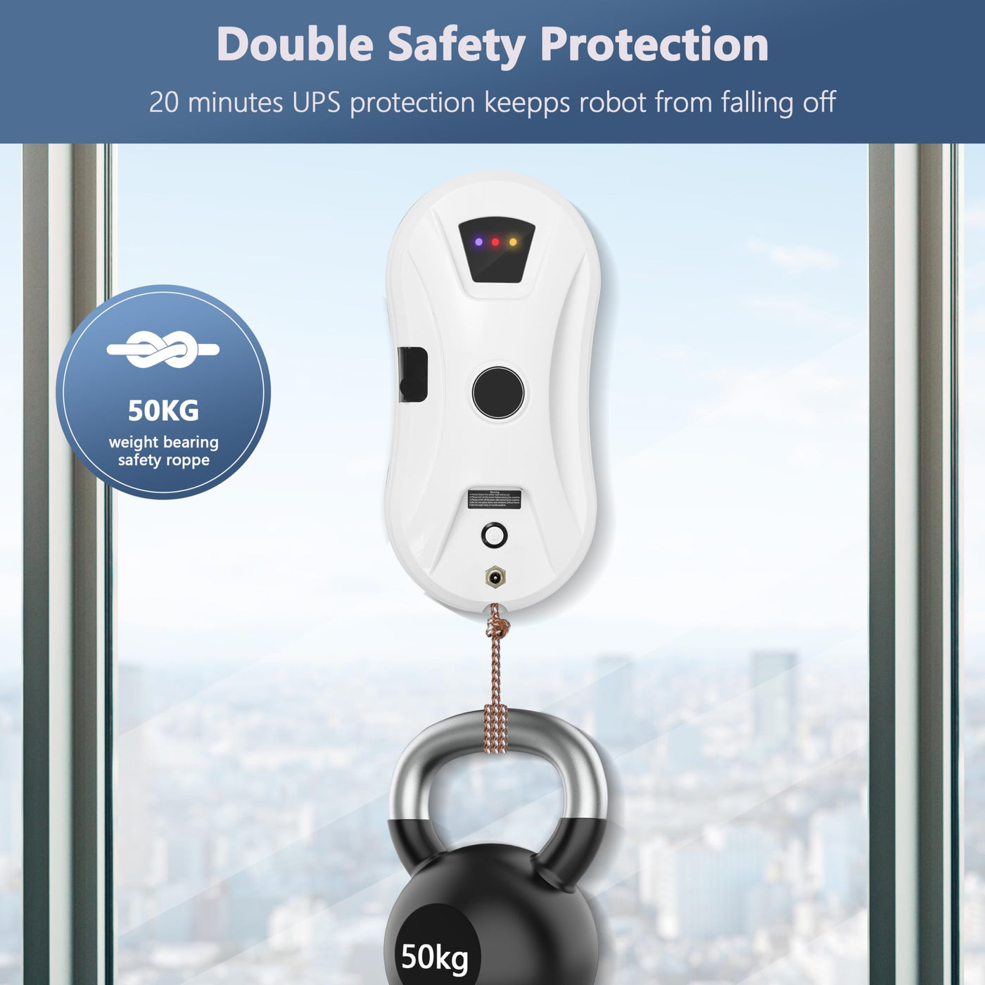 NamYoprce Fensterputzroboter mit Sprühfunktion, 5600PA Super-Saugkraft,Elektrischer Fensterputzer Fernbedienung mit 30ML Tank, Fensterreiniger Roboter Automatischer, für Innen- und Außenfenster