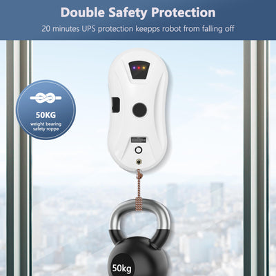 NamYoprce Fensterputzroboter mit Sprühfunktion, 5600PA Super-Saugkraft,Elektrischer Fensterputzer Fernbedienung mit 30ML Tank, Fensterreiniger Roboter Automatischer, für Innen- und Außenfenster