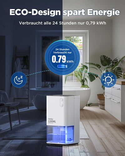 Luftentfeuchter 1200ML,Heelay® Luftentfeuchter Elektrisch Entfeuchter Energiesparend,Tragbar,Ultra Leise,Auto Abschaltung,7 Farbiges Licht,Raumentfeuchter Dehumidifier für Schlafzimmer,Bad,Home