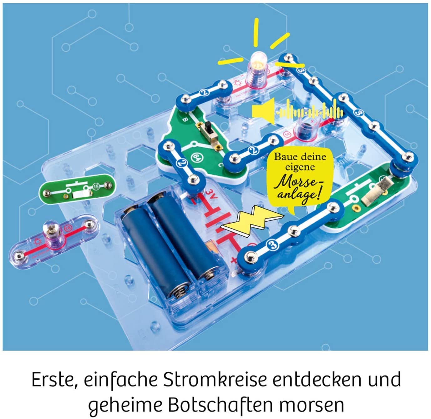 KOSMOS 620530 Easy Elektro - Light. Erste elektrische Stromkreise erstellen. Spielerisch die Elektrizität entdecken. Experimentierkasten zu Elektrotechnik für Kinder ab 8-12 Jahre