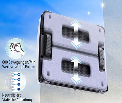 Sichler Exclusive Fensterputz-Roboter Akku: HOBOT S6 Pro Profi-Fensterputz-Roboter, Versandrückläufer (Fensterputz-Roboter Sprüh, Fensterputzroboter, Scheibenwischer)