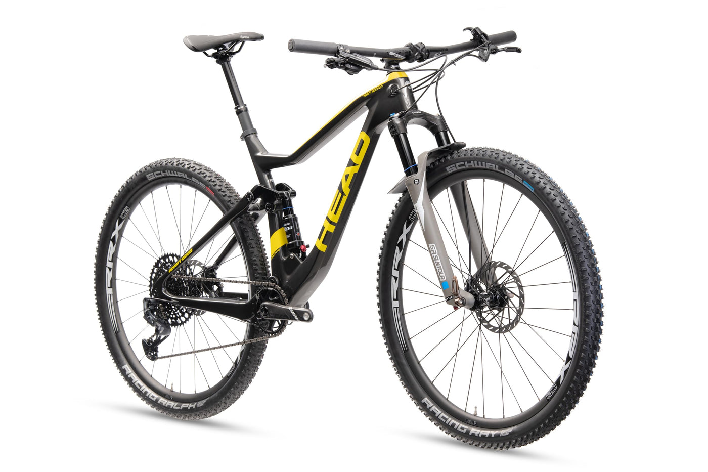 Head Unisex – Erwachsene Adapt Edge Team Full Suspension Bike, schwarz metallic/gelb, 52