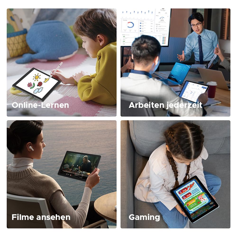 DOOGEE T10W Android 15 Tablet 10 Zoll 16GB RAM +128GB ROM (2TB TF) 2025 Neueste Tablet mit SIM Card Slot, 8000mAh Gaming Tablets Android 4G LTE/5G WiFi, Dual Kamera, BT5.0/ OTG/Face ID/USB Type C