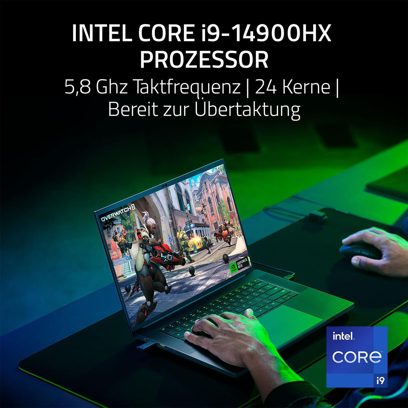 Razer Blade 16 (2024) - 16 Zoll Gaming-Laptop - NVIDIA Geforce RTX 4090 - Intel i9-14900HX - 16" QHD+ OLED 240Hz Display - Snap Tap (32GB DDR5 RAM, 2TB SSD, Alu-Gehäuse) QWERTZ DE-Layout | Schwarz