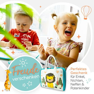 zoula kidz® Busy Board deutsch - Montessori Spielzeug ab 3 Jahre - Motorikspielzeug - Montessori Buch - Spielzeug Autofahrt - Activity Board - Kleinkind Spielzeug - Motorikbrett - Busy Book