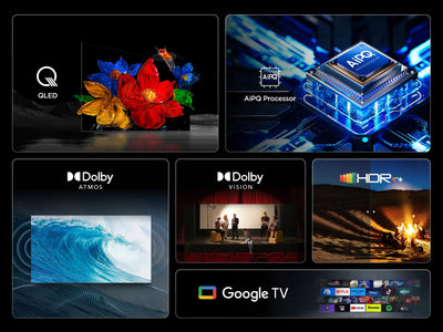 TCL 43T69C 43 Zoll QLED, Direct LED TV, 4K HDR TV, Smart Google TV (Dolby Vision & Atmos, Motion Clarity, Kompatibel mit Google Assistant & Alexa)