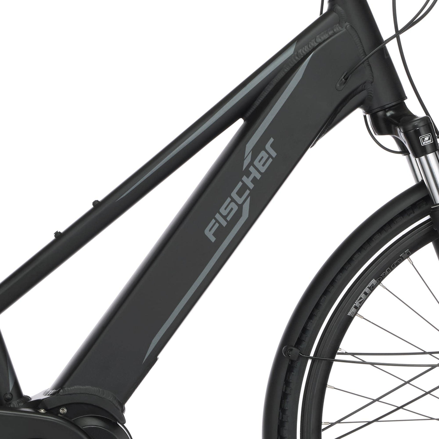 Fischer E-Bike Trekking, VIATOR 5.0i Elektrofahrrad für Damen, RH 49 cm, Mittelmotor 50 Nm, 36 V Akku im Rahmen, schiefergrau matt, 28 Zoll
