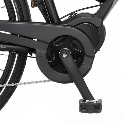 Fischer E-Bike Trekking, VIATOR ETD 1861 Elektrofahrrad für Damen, RH 44 cm, Mittelmotor 80 Nm, 48 V Akku, schwarz matt, 28 Zoll