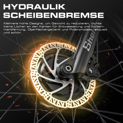 Shengmilo S600 2 * 1OOOW Dual Motor Aluminium Rahmen E-Bike, Drehmoment 80N.M×2,26Zoll,3.0 Fat Tire Elektrofahrrad, 840WH Akku mit abnehmbarem Li-Ion Akku und 7 Gangschaltung Herren Damen e Bike