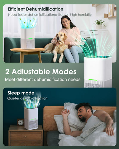Luftentfeuchter Elektrisch, TUKIMA 1600ml Raumentfeuchter Leise Dehumidifier Mit Funktion Abtauen & Schlafmodus Luftreinigung