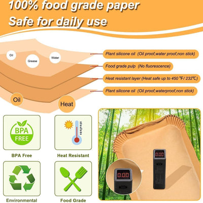 100 Stück Airfryer Backpapier für Philips Dual Basket Airfryer 3000-serie 6L/3L NA350/00, Backpapier für Heißluftfritteuse Hitzebeständig Antihaft Airfryer Zubehör, 50 Stück für 6L & 50 Stück für 3L