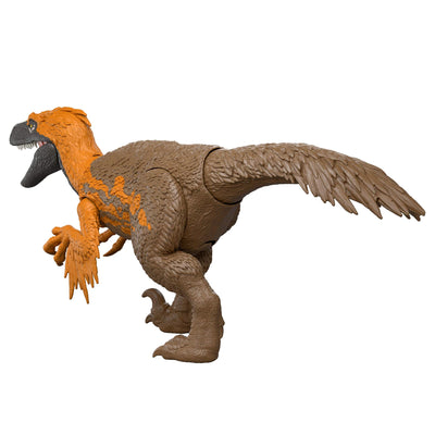Mattel Jurassic World: Die Wiedergeburt Wild Roar Utahraptor Dinosaurierspielzeug mit steuerbarem Beiß-Angriff in mehrere Richtungen und Brüllgeräusch, beweglich, Spielmöglichkeiten, JGC80