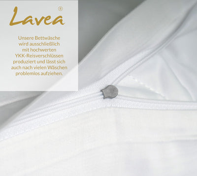 Lavea Bettwäsche 135x200 cm, 4teilig, Anthrazit, Unifarbig,100% Baumwolle - Atmungsaktiv, Nachhaltig, Pflegeleicht, ÖKO-TEX, 2X Ganzjahres Bettwäsche mit Reißverschluss und 2X Kissenbezug 80x80 cm