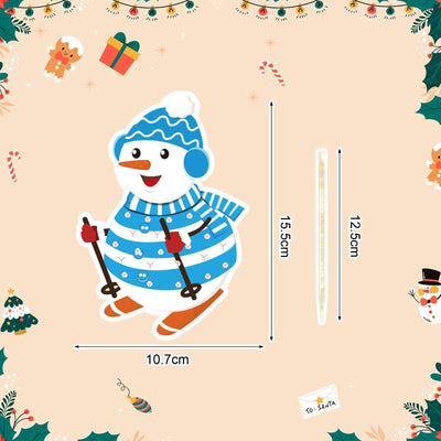 MONCAP 12 Stück Schneemann Weihnachten DIY Poke Art Spielzeug DIY Weihnachtsspielzeug Poke Art Kreative Handwerk für Kinder Weihnachten - für Kinder sensorisches Spielzeug Kunst Geschenke