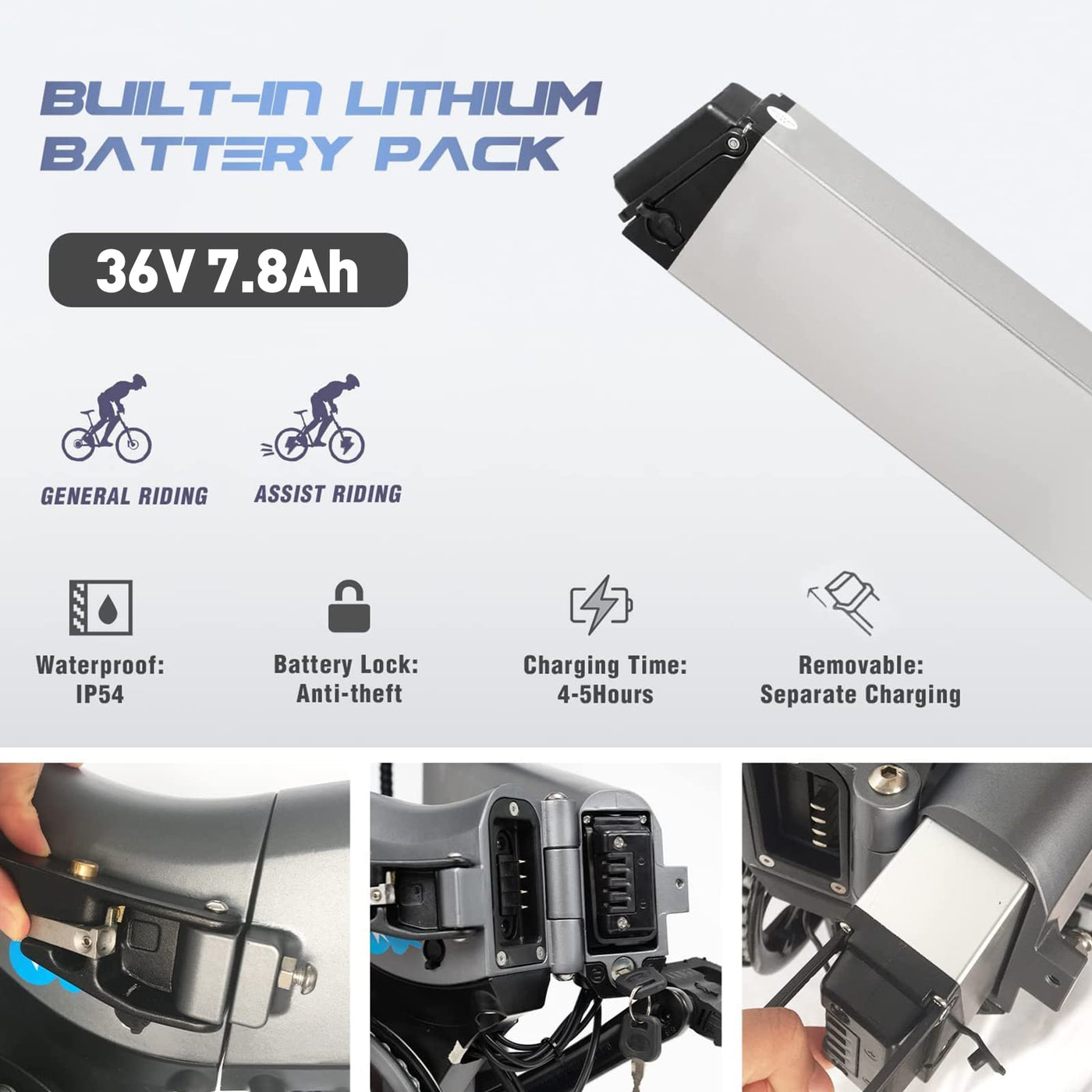 HITWAY E Bike Elektrofahrrad, 16 Zoll, E-Bike mit 7,8 Ah/36V Li-Akku, ohne Beschleuniger, 35–70 km Faltbares Elektrofahrrad