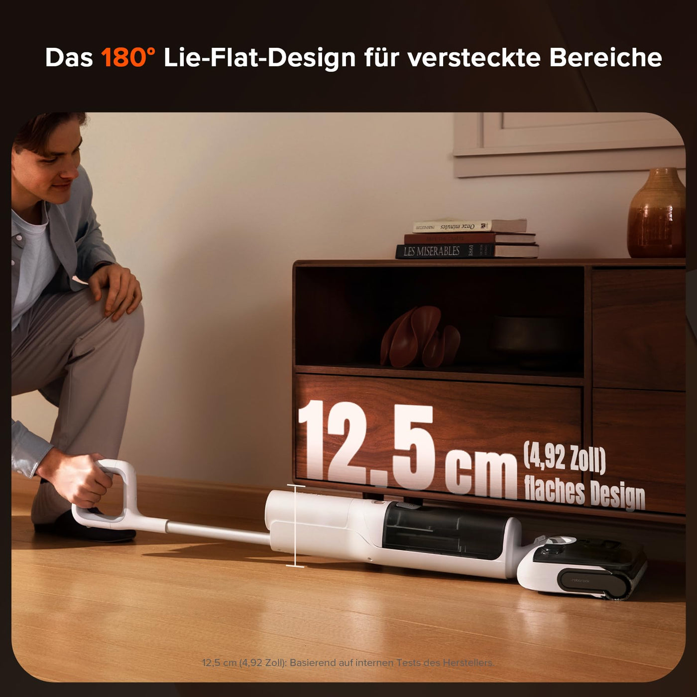 roborock F25 RT Nass-Trocken-Staubsauger, 20.000 Pa kabelloser All-in-One Staubsauger und Mopp, Leichter Hartbodenreiniger, elektrische Kantenreinigung, Heißwasser-Selbstreinigung und Trocknung.