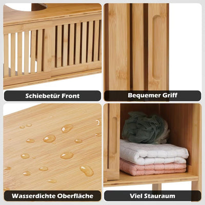 MY FAT GORILLA Bambus Waschbeckenunterschrank - Badezimmermöbel - 60 x 30 x 60 cm - Badezimmer Unterschrank - Unterschrank Waschbecken - Waschtischunterschrank - Badezimmer Möbel