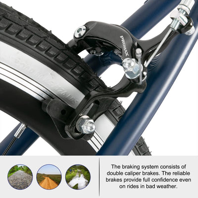 Hiland 28 Zoll 700C Trekking Bike Cityrad Damenrad 7 Gang Tiefem Durchstieg Hybrid Fahrrad Pendlerfahrrad für Frauen blau