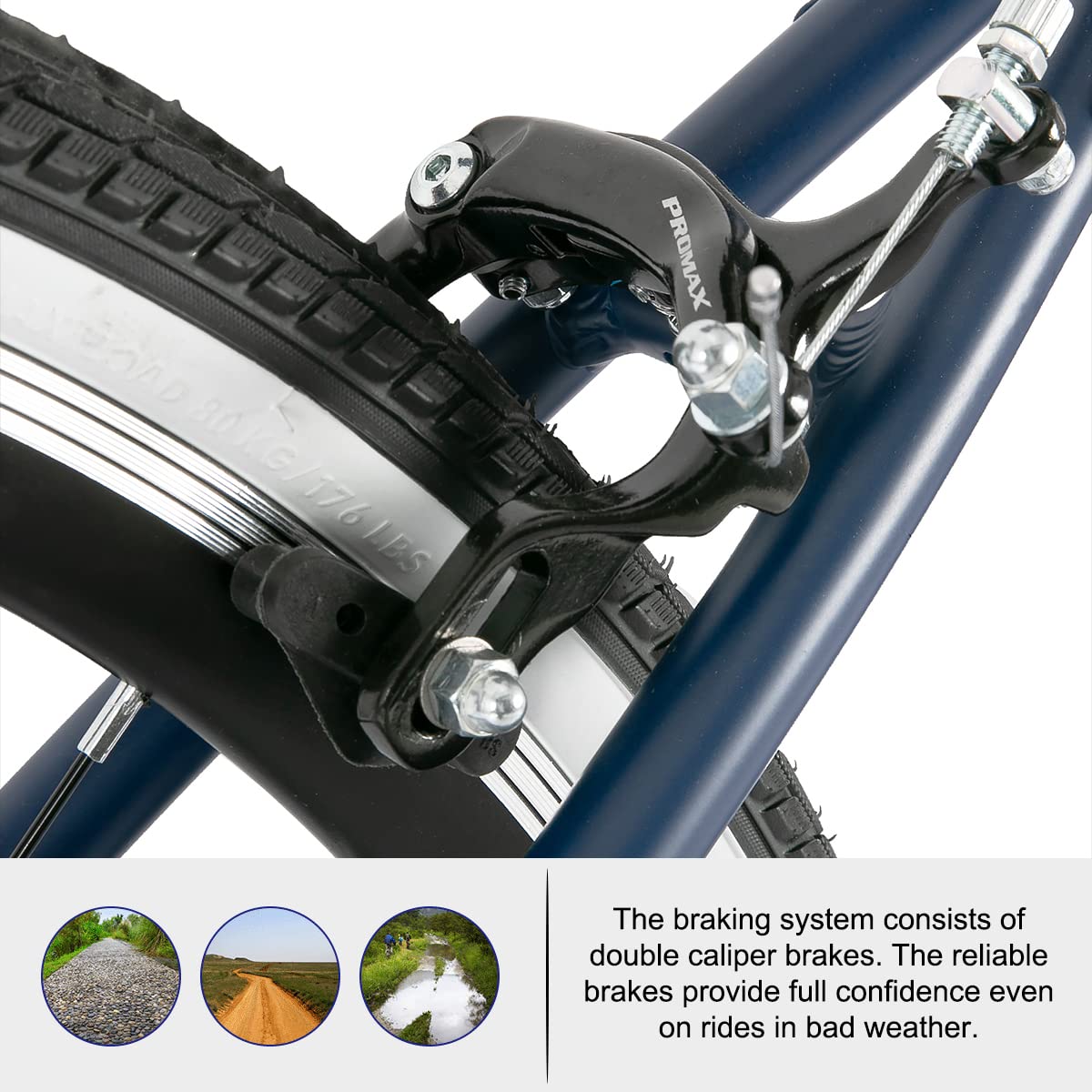 Hiland 28 Zoll 700C Trekking Bike Cityrad Damenrad 7 Gang Tiefem Durchstieg Hybrid Fahrrad Pendlerfahrrad für Frauen blau