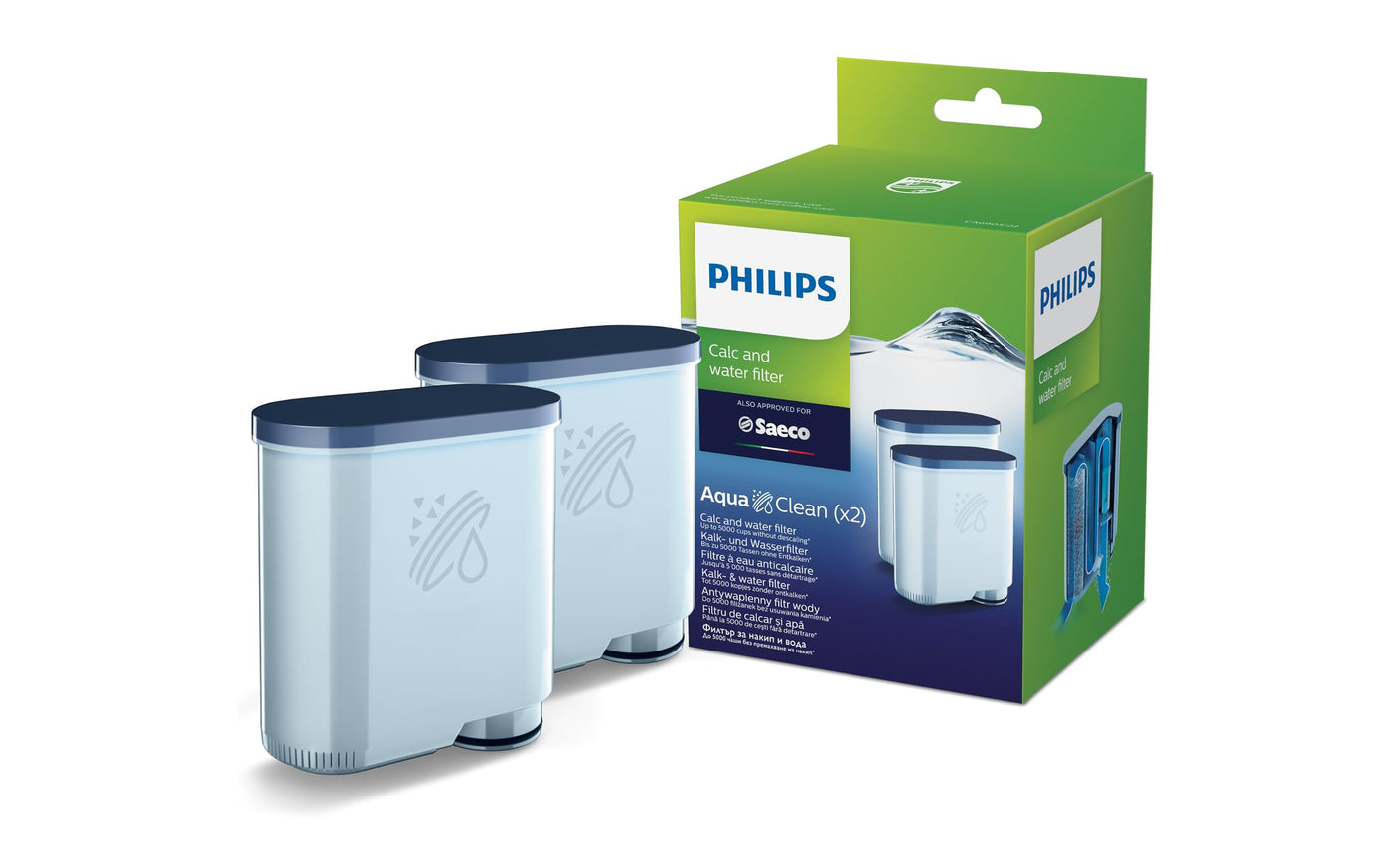 Krups Arabica Picto Kaffeevollautomat, Milchschaumdüse & Philips AquaClean Kalk- und Wasserfilter für Espressomaschine, Kein Entkalken bis 5000 Tassen, Doppelpack
