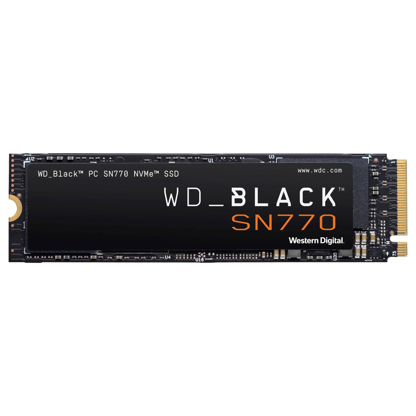 WD_BLACK SN770 NVMe SSD 500 GB (High-Performance NVMe SSD, Gaming SSD, PCIe Gen4, M.2 2280, Lesen 5.000 MB/s, Schreiben 4.000 MB/s) Schwarz