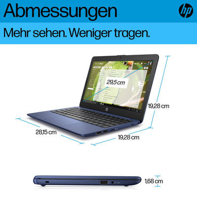 HP Stream Laptop 11,6 Zoll HD Display, Intel Celeron N4120, 4GB DDR4 RAM, 64GB eMMC, Intel Grafik, Windows 11 S-Mode, QWERTZ Tastatur, Blau, inkl. Microsoft Office 365 Single