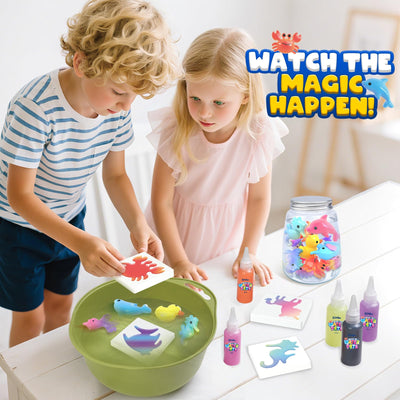 Magic Water Elf, Magisches Wasser Gel Spielzeug mit 10 Magischem Gel und 8 Formen, Bastelset Kinder Basteln Mädchen 4-6 Jahre, Kreatives Wasserperlen Wasserspielzeug Geschenk Mädchen Jungen 7-10 Jahre