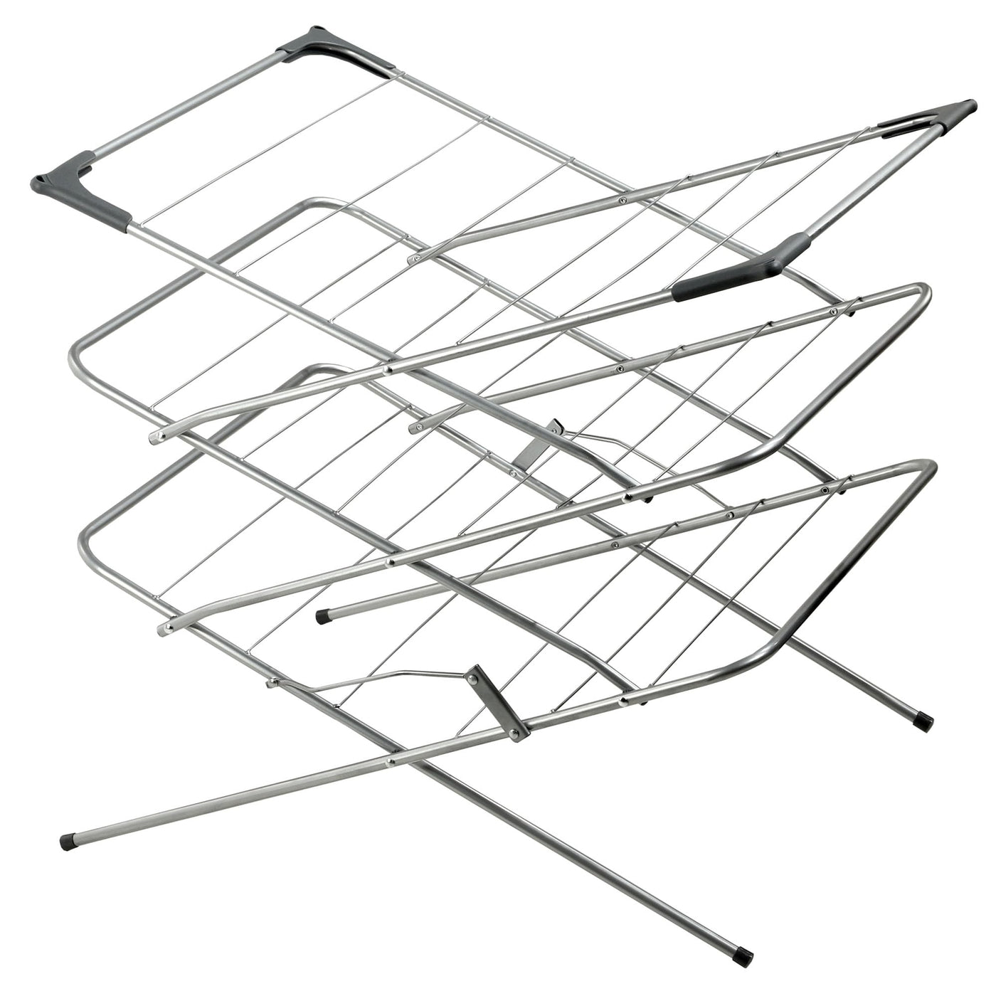 KADAX Vertikaler Wäschetrockner mit Antirutschfüßen, Stabiler Kleidertrockner aus Metall, Turmwäscheständer, Platzsparender Wäscheständer (Silber)